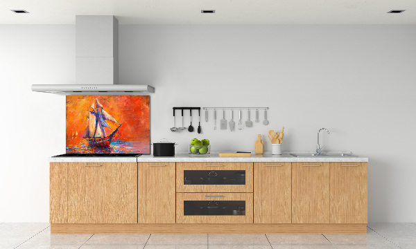 Glazen achterwand keuken Ruimteschip