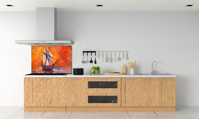Glazen achterwand keuken Ruimteschip