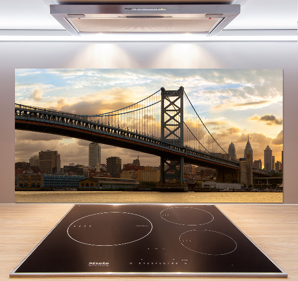 Glazen achterwand keuken Philadelphia-brug