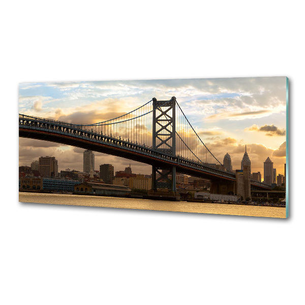 Glazen achterwand keuken Philadelphia-brug
