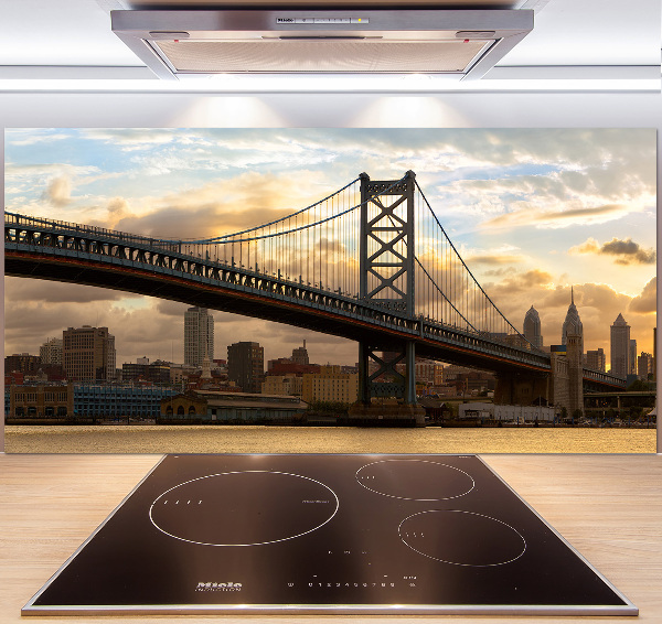 Glazen achterwand keuken Philadelphia-brug