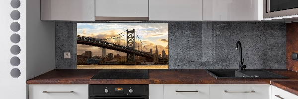 Glazen achterwand keuken Philadelphia-brug