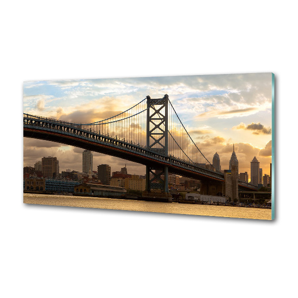 Glazen achterwand keuken Philadelphia-brug