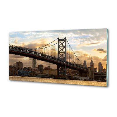 Glazen achterwand keuken Philadelphia-brug