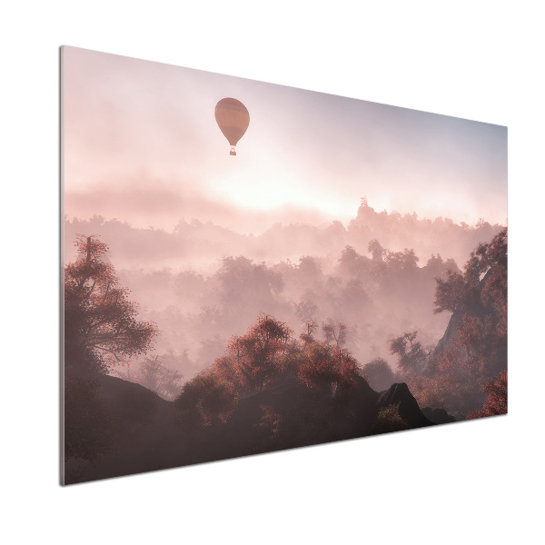 Glazen achterwand keuken Ballonvaart boven het bos