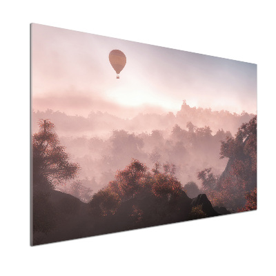 Glazen achterwand keuken Ballonvaart boven het bos