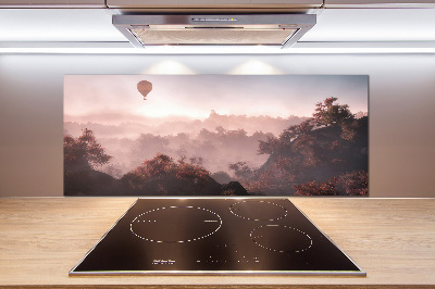 Glazen achterwand keuken Ballonvaart boven het bos