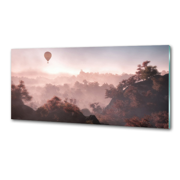 Glazen achterwand keuken Ballonvaart boven het bos