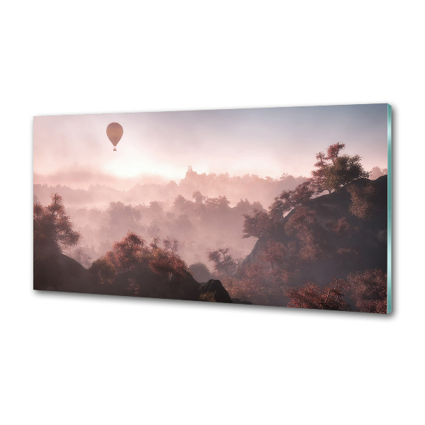 Glazen achterwand keuken Ballonvaart boven het bos