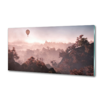 Glazen achterwand keuken Ballonvaart boven het bos