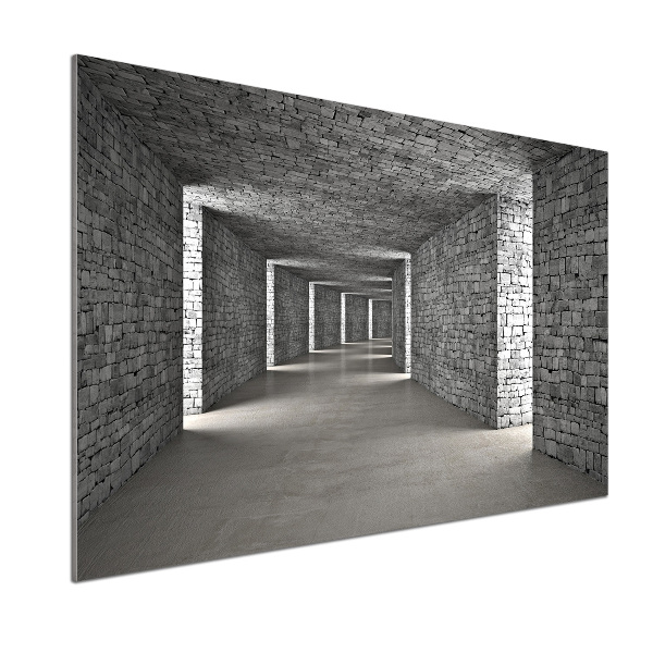 Glazen achterwand keuken Bakstenen tunnel