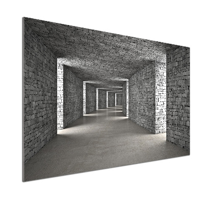 Glazen achterwand keuken Bakstenen tunnel