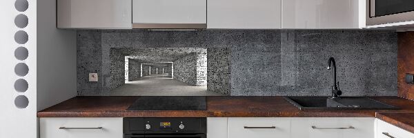 Glazen achterwand keuken Bakstenen tunnel