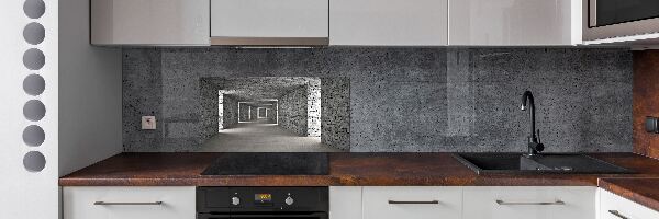 Glazen achterwand keuken Bakstenen tunnel