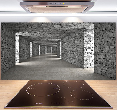 Glazen achterwand keuken Bakstenen tunnel