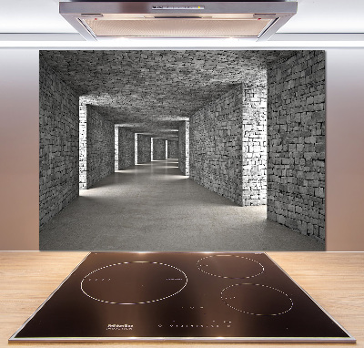Glazen achterwand keuken Bakstenen tunnel