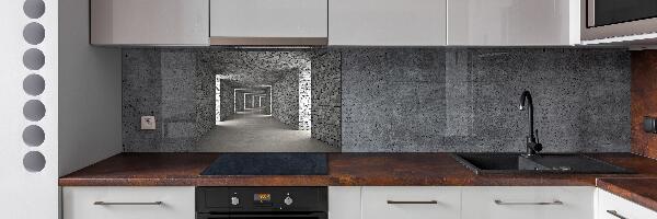 Glazen achterwand keuken Bakstenen tunnel