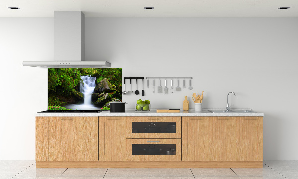 Spatscherm keuken Waterval in het bos