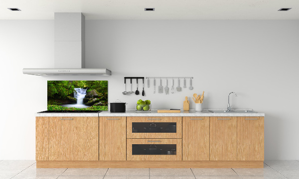 Spatscherm keuken Waterval in het bos