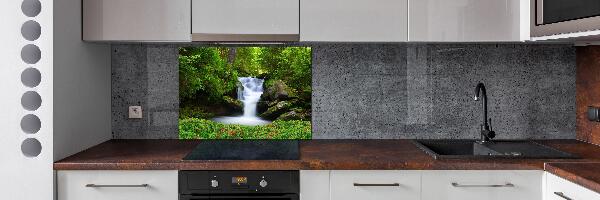 Spatscherm keuken Waterval in het bos