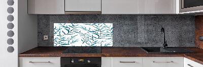 Spatscherm keuken Bladeren