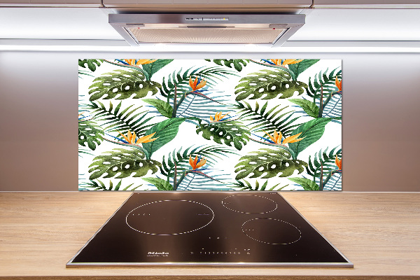 Spatplaat keuken Tropische bloemen