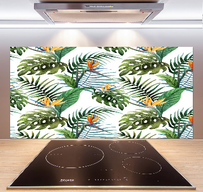 Spatplaat keuken Tropische bloemen