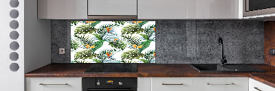 Spatplaat keuken Tropische bloemen