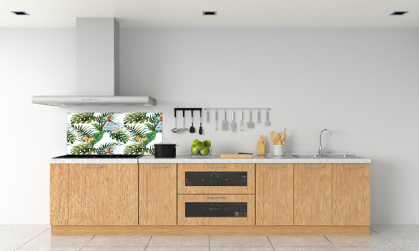 Spatplaat keuken Tropische bloemen
