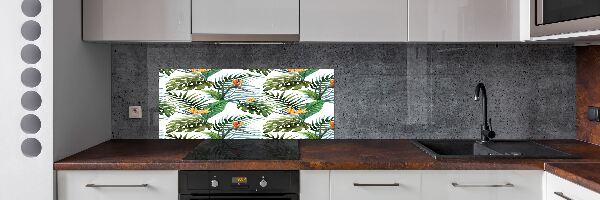 Spatplaat keuken Tropische bloemen