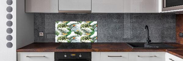 Spatplaat keuken Tropische bloemen