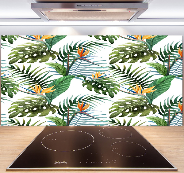 Spatplaat keuken Tropische bloemen
