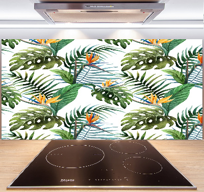 Spatplaat keuken Tropische bloemen