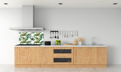 Spatplaat keuken Tropische bloemen