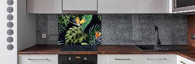Achterwand keuken Tropische bloemen