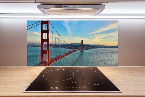 Glazen achterwand keuken San Francisco-brug