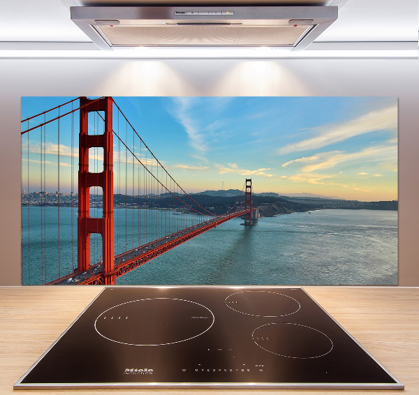 Glazen achterwand keuken San Francisco-brug
