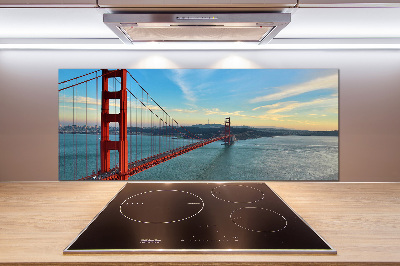 Glazen achterwand keuken San Francisco-brug