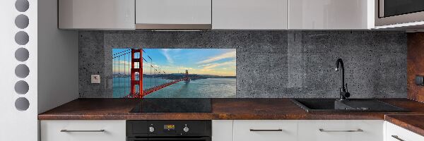 Glazen achterwand keuken San Francisco-brug