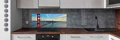 Glazen achterwand keuken San Francisco-brug