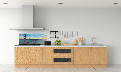 Glazen achterwand keuken San Francisco-brug