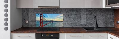 Glazen achterwand keuken San Francisco-brug