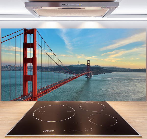 Glazen achterwand keuken San Francisco-brug