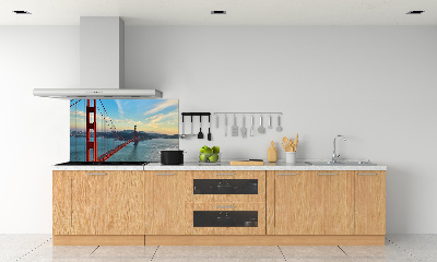 Glazen achterwand keuken San Francisco-brug