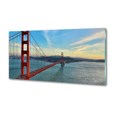 Glazen achterwand keuken San Francisco-brug