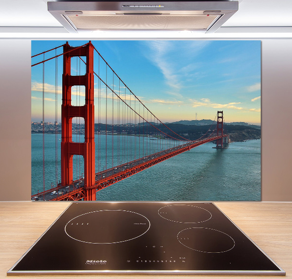 Glazen achterwand keuken San Francisco-brug