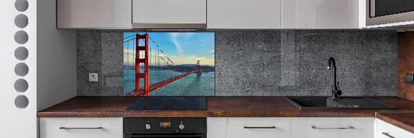 Glazen achterwand keuken San Francisco-brug
