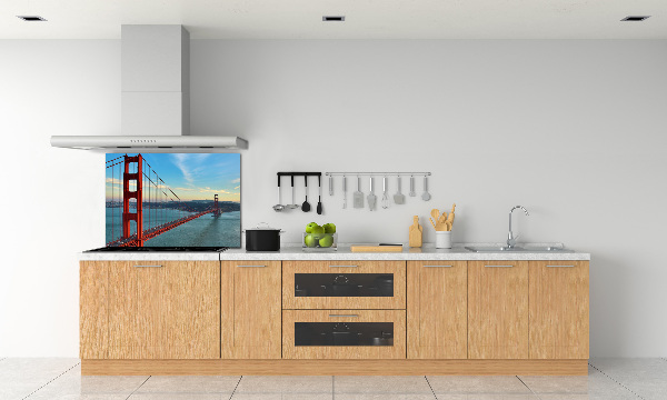 Glazen achterwand keuken San Francisco-brug