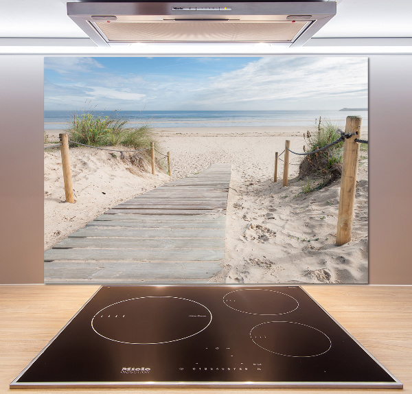 Glazen achterwand keuken Strand