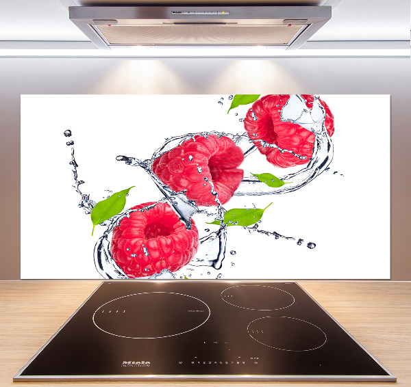 Achterwand keuken Framboos en water